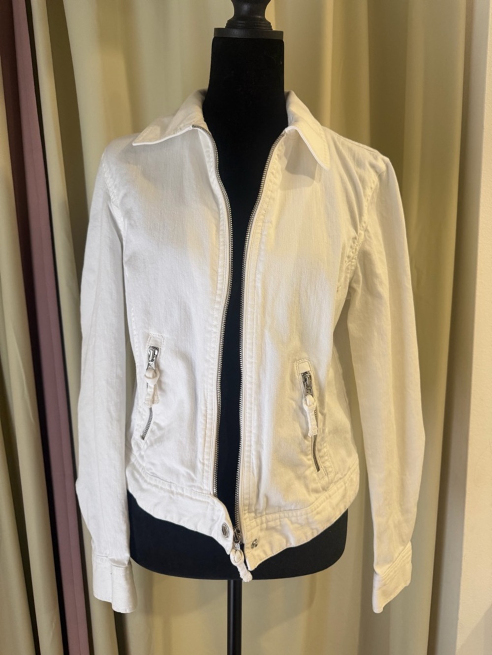 Ralph Lauren White Zip-Front denim Jacket